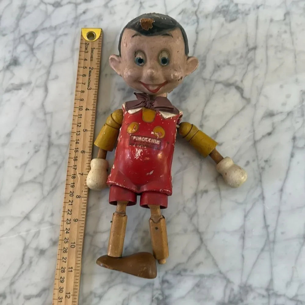 Vintage IDEAL Toy Co. Wood Pinocchio Figure 11'